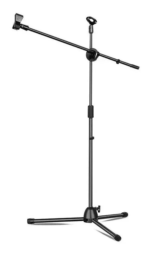 🎤 Soporte Pedestal de Micrófono con Brazo Boom Metálico | Altura Ajustable de 80 cm a 1.6 m