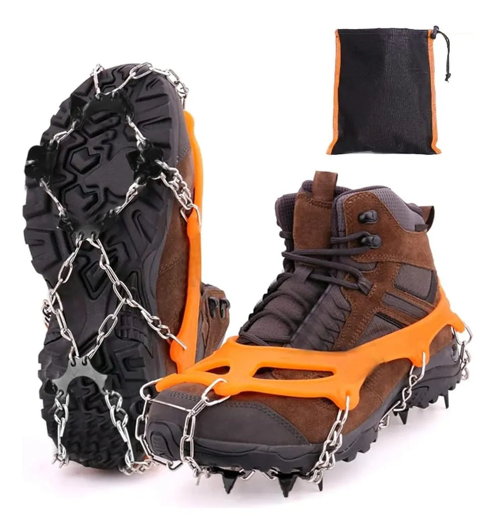 Crampones Antideslizantes para Hielo y Nieve | 8 Puntas de Acero Inoxidable | Con Bolsa de Almacenamiento