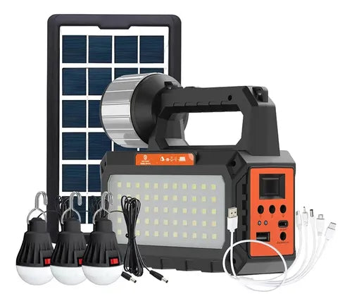 🔋 Kit de Energía Solar 4 en 1 | Linterna + Ampolletas LED + Radio + Carga USB | Easy Power EP-0118