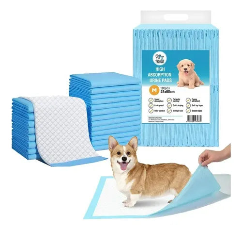 🐾Sabanillas Absorbentes para Mascotas 45x60cm – Pack x100 Unidades | 5 Capas | Desechables