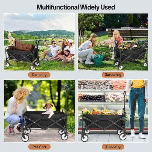 🛒 Carro Plegable Multiuso con Ruedas Todo Terreno | 100 kg de Capacidad