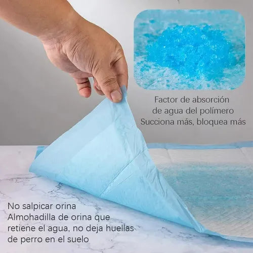 🐾Sabanillas Absorbentes para Mascotas 45x60cm – Pack x100 Unidades | 5 Capas | Desechables