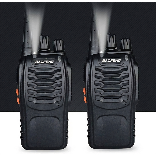 Walkie Talkie Baofeng BF-888S | 2 Radios | 16 Canales | 5W | Alcance 2 km | VOX Manos Libres | A Prueba de Agua