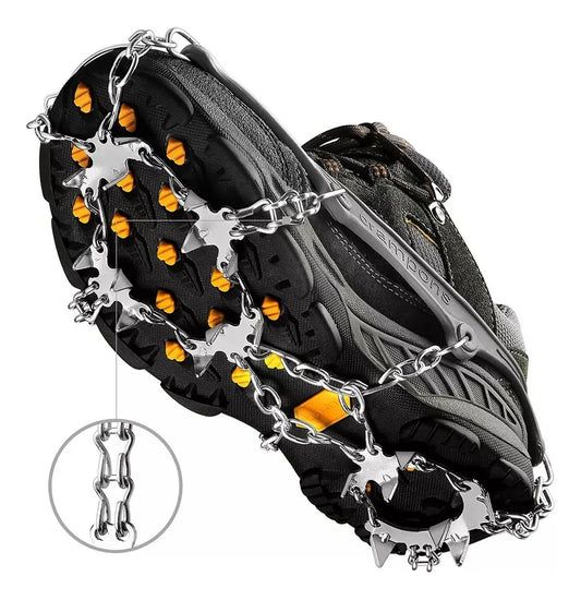 Crampones Antideslizantes para Hielo y Nieve | 8 Puntas de Acero Inoxidable | Con Bolsa de Almacenamiento