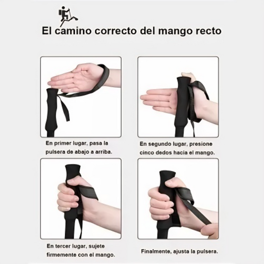 Bastón de Trekking Plegable y Ajustable | Antishock | Aleación de Aluminio | 2 Unidades + Accesorios