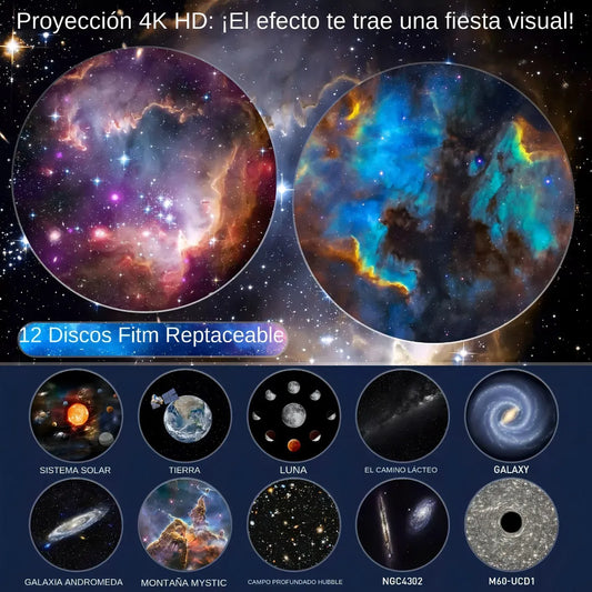 Proyector Planetario de Estrellas 12 en 1