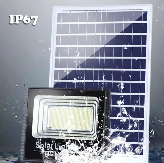 Foco Reflector Solar Exterior 200W con Panel Solar Separado – Luz Blanca Fría