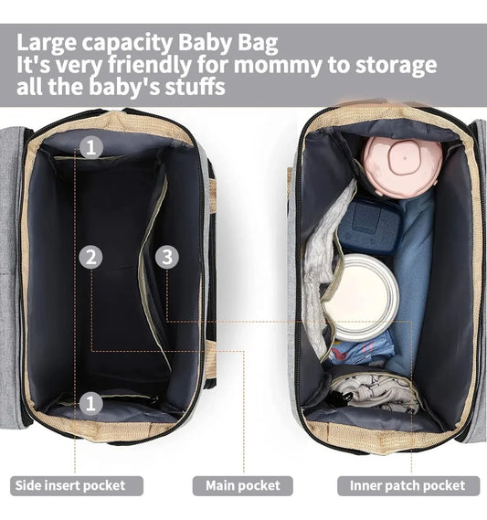 Mochila Cambiador Multifuncional con Cuna Plegable | Impermeable | Gran Capacidad | Incluye Accesorios