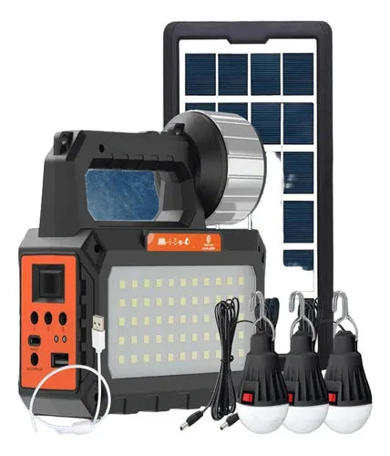🔋 Kit de Energía Solar 4 en 1 | Linterna + Ampolletas LED + Radio + Carga USB | Easy Power EP-0118